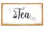 Wood Rectangle Wall Decor With Writing "It'S Tea Time" Painted Finish White (Pack Of 6) 17133