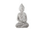 Cement Meditating Buddha Figurine In Dhyana Mudra Position Wearing Shoulder Kasaya Washed Concrete Finish Gray (Pack Of 8) 41568