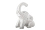 Ceramic Sitting Elephant With Trunks High Figurine Matte Finish White (Pack Of 6) 43329