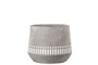 Cement Round Pot With Debossed Banded Tribal And Tapered Bottom Design Lg Concrete Finish Gray (Pack Of 6) 53616