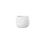 Cement Round Pot With Embossed Geometric Pattern Design Body Sm Painted Concrete Finish White (Pack Of 8) 53619