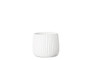 Cement Round Pot With Embossed Column Pattern And Banded Bottom Design Sm Painted Concrete Finish White (Pack Of 8) 53623