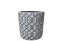 Cement Round Pot With Embossed Interlocking Shapes And Freckled Holes Design Body Lg Washed Finish Dark Gray (Pack Of 6) 53859