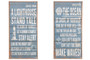 Wood Rectangle Wall Art With "Coastal Messages" Design Assortment Of Two Distressed Finish Blue (Pack Of 4) 57912-AST