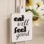 *Distressed Eat Well Feel Good Cutting Board Ornament G35861 By CWI Gifts