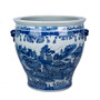 Mountain Pagoda Porcelain Planter Lion Handle (1148B)