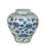 Blue White Wetland Bird Open Top Jar (1397C)