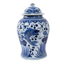 Blue And White Medium Fish Lotus Temple Jar (1754J)