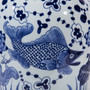 Blue And White Medium Fish Lotus Temple Jar (1754J)
