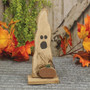 Rustic Wood Skinny Ghost W/Pumpkin On Base G22300 By CWI Gifts