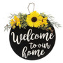 Engraved Round Floral Home Sign 2 Asstd. (Pack Of 2) G2632240