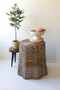 Woven Round Seagrass Ripple Side Table (A6352)