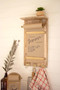 Wooden Wall Note Roll With Coat Hooks (NDE1466)