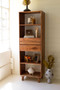 Tall Acacia Wood Cabinet With Two Drawers (NRG1013)
