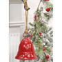 Distressed Red Metal Bell w/Jute Hanger Small GFY19A04SR