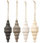 *Wooden Spindle Ornament 4 Asstd. (Pack Of 4) GRJA3074 By CWI Gifts