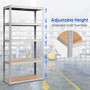 72" Storage Shelf Steel Metal 5 Levels Adjustable Shelves (TL33815SL)