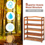 5-Tier Wood Shoe Rack Freestanding Shoe Storage Organizer (JV10325)