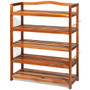 5-Tier Wood Shoe Rack Freestanding Shoe Storage Organizer (JV10325)