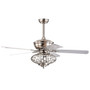 52 Inches Ceiling Fan With Wooden Blades And Remote Control-Silver (ES10055US-SL)