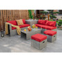 8 Pieces Patio Rattan Furniture Set With Storage Waterproof Cover And Cushion-Red (HW68604RE+)