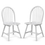 Set Of 2 Vintage Windsor Wood Chair With Spindle Back For Dining Room-White (KC52810WH)