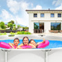 Round Above Ground Swimming Pool With Pool Cover-Gray (NP10424GR)