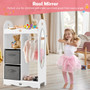 Kids Dress Up Storage Costume Closet With Mirror And Toy Bins-White (TP10022WH)
