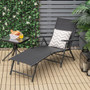 Patio Foldable Chaise Lounge Chair With Backrest And Footrest-Black (NP10547DK-1)
