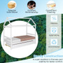 Twin House Bed Frame With Trundle Roof Wooden Platform Mattress Foundation-White (HU10292WH)