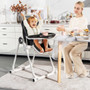 Baby High Chair Foldable Feeding Chair With 4 Lockable Wheels-Black (AD10011BK)