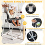Baby High Chair Foldable Feeding Chair With 4 Lockable Wheels-Black (AD10011BK)