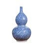 Blue & White Greek Key Gourd Vase Large (1355C)