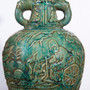 Speckled Green Warrior Vase Elephant Ear Handle (1614C)