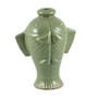 Pea Green Carved Fish Vase Small (JF14S)