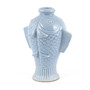 Slate Blue Carved Fish Vase Small (JF15S)