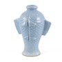 Slate Blue Carved Fish Vase Small (JF15S)