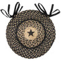 Braided Black Star Jute Chair Pad G54189 By CWI Gifts