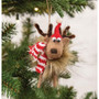 Small Fuzzy Reindeer Felted Ornament GQHT4184