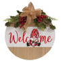 Welcome Gnome Christmas Round Wood Sign 2 Assorted (Pack Of 2) GSUNX2003