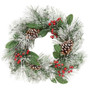 *Snowy Long Needle Pine & Berry Wreath F18250 By CWI Gifts