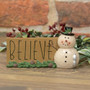 Believe Winter Greenery Resin Snowman Plaque G13426