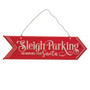 Reindeer & Sleigh Parking Metal Hanging Sign 2 Asstd. G60448