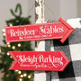 Reindeer & Sleigh Parking Metal Hanging Sign 2 Asstd. G60448