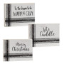 Warm Words Striped Wooden Block 3 Assorted (Pack Of 3) G91114