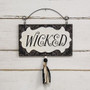 Wicked Damask Wood Hanging Sign GHY04028