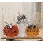 Set Of 3 Thankful Grateful Blessed Wood Pumpkin Trio GHY04046