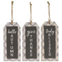 Fall Plaid Beaded Wood Tag 3 Assorted (Pack Of 3) GHY04047