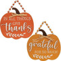 Beaded Pumpkin Wood Sign 2 Assorted (Pack Of 2) GHY04051
