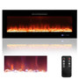 50/60 Inch Wall Mounted Recessed Electric Fireplace With Decorative Crystal And Log-50 Inches (FP10131US-DK)